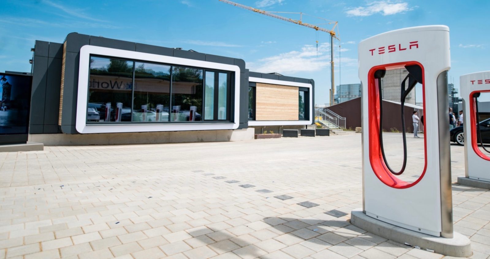 Tesla Supercharger cube lounge