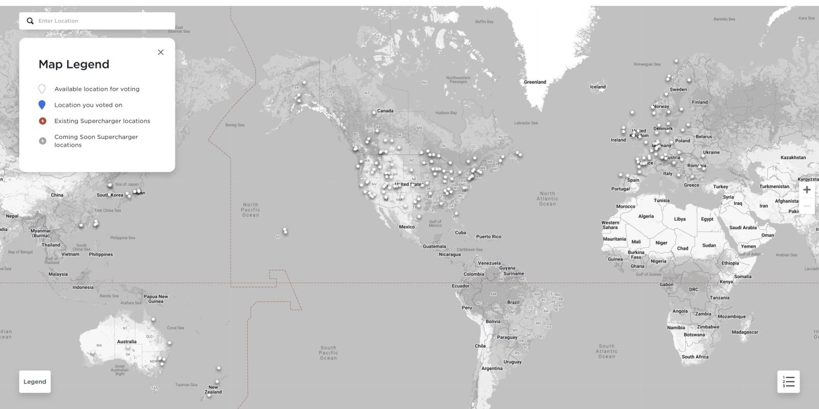 tesla supercharger voting map