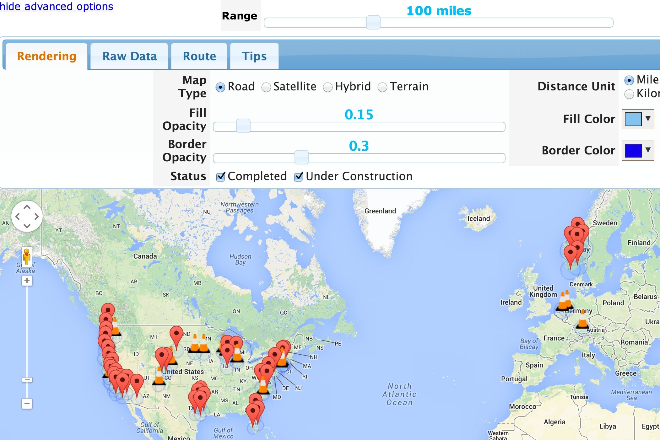 Tesla Hyperloop Map Interactive Tesla Supercharger Maps helps plan future trips | Electrek