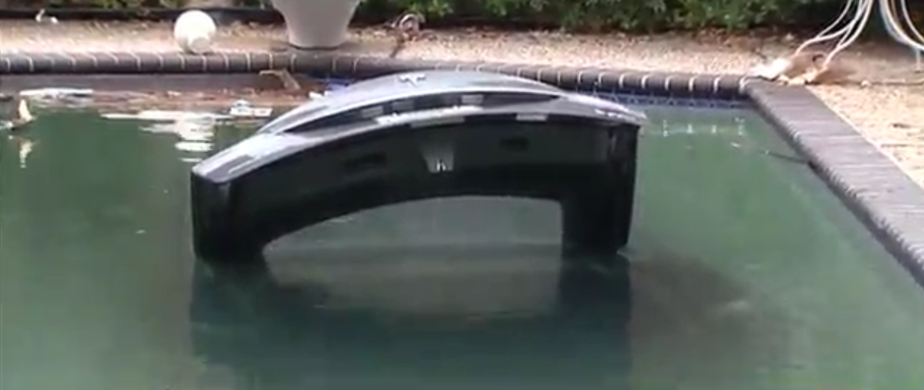 Tesla in pool