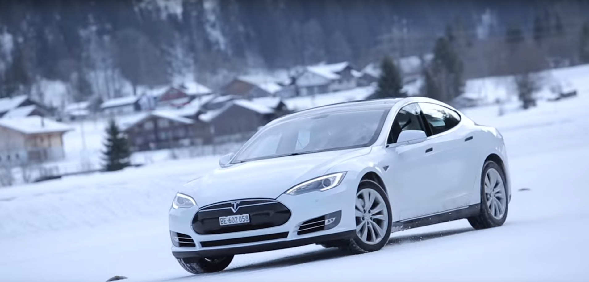Tesla highlights winter driving with the Model S as Northeast remains