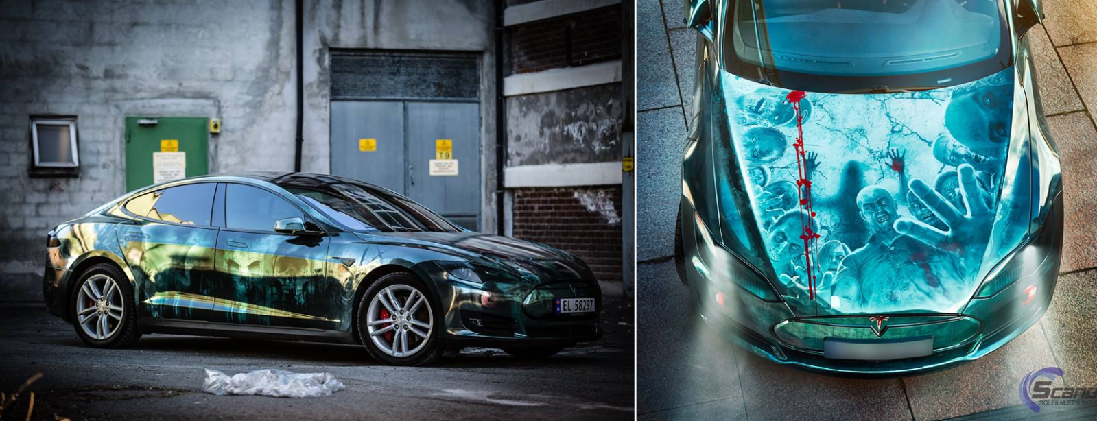 A Zombie Themed Tesla Model S To Blend In During The Apocalypse Gallery Electrek