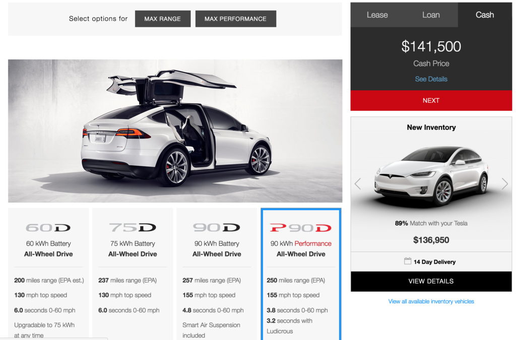 Tesla now suggests similarly spec'd inventory cars when custom ordering