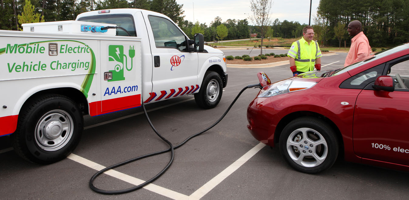 AAA says that its emergency electric vehicle charging trucks served