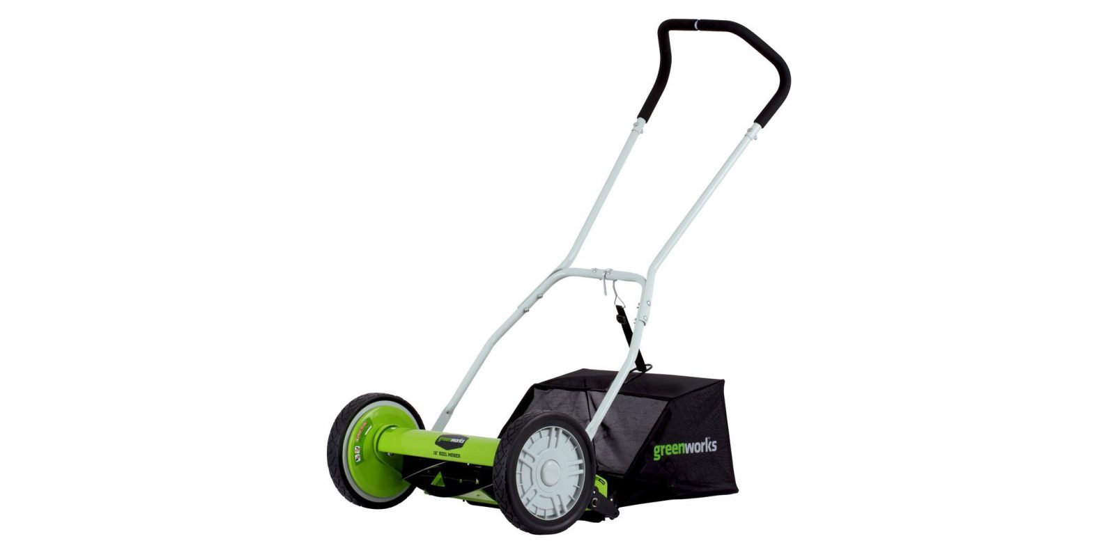 Green Deals GreenWorks 16inch Reel Lawn Mower w/ Grass Catcher 63
