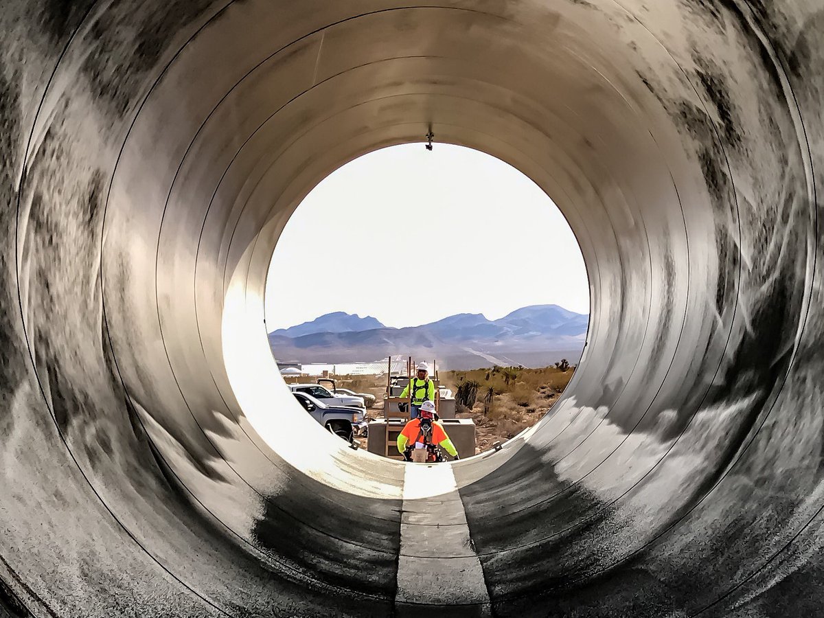 Hyperloop One installs the first tube of its 'DevLoop' in Las Vegas