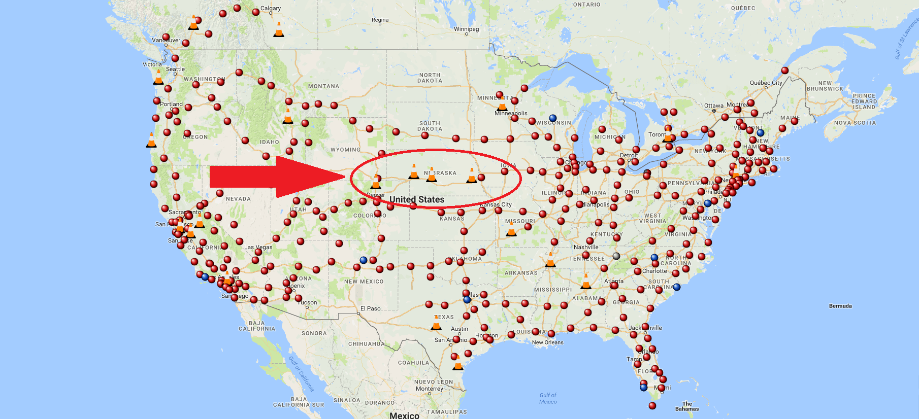 Tesla starts construction on new coasttocoast Supercharger route