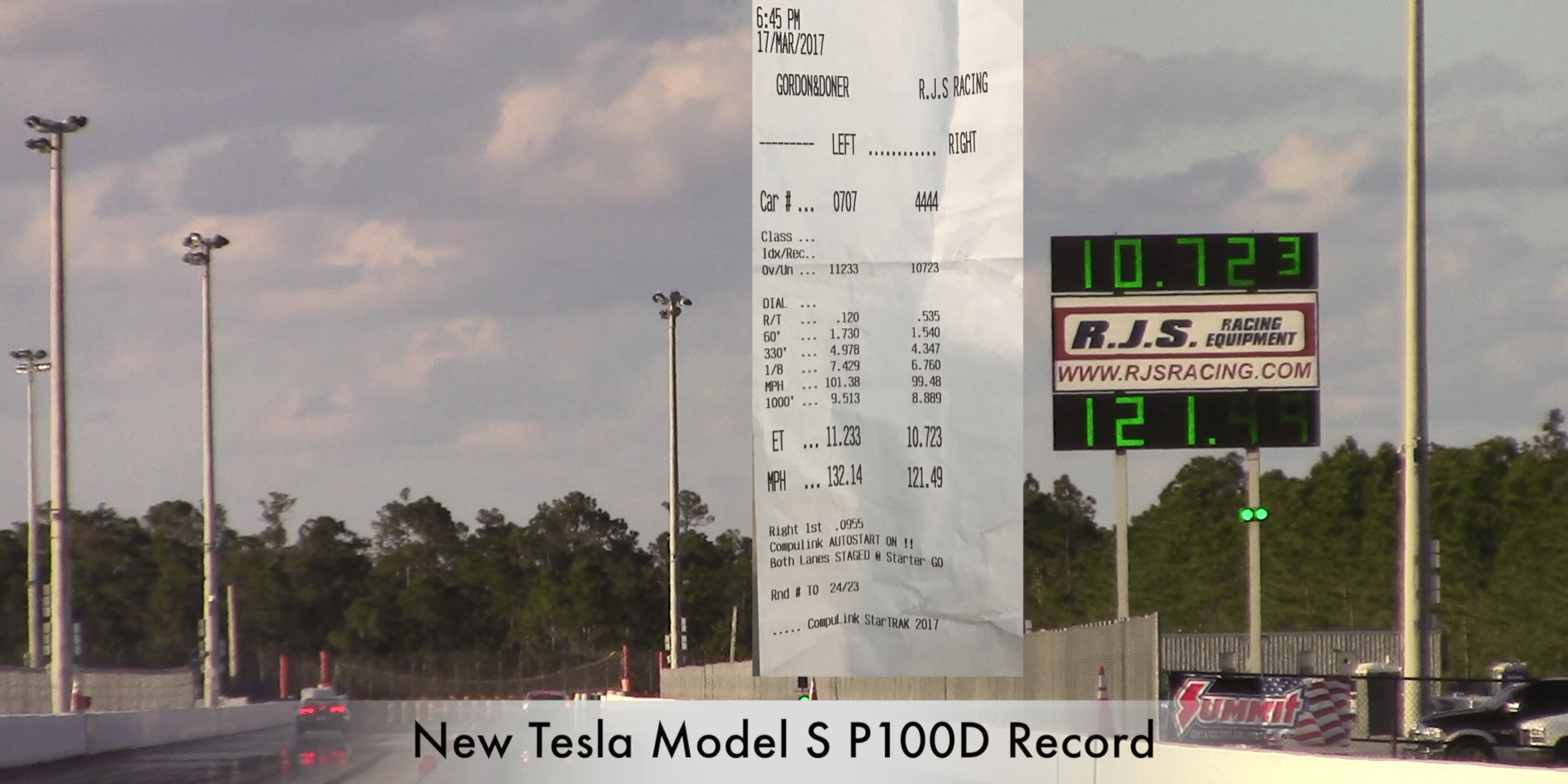 tesla model s p100d quarter mile record