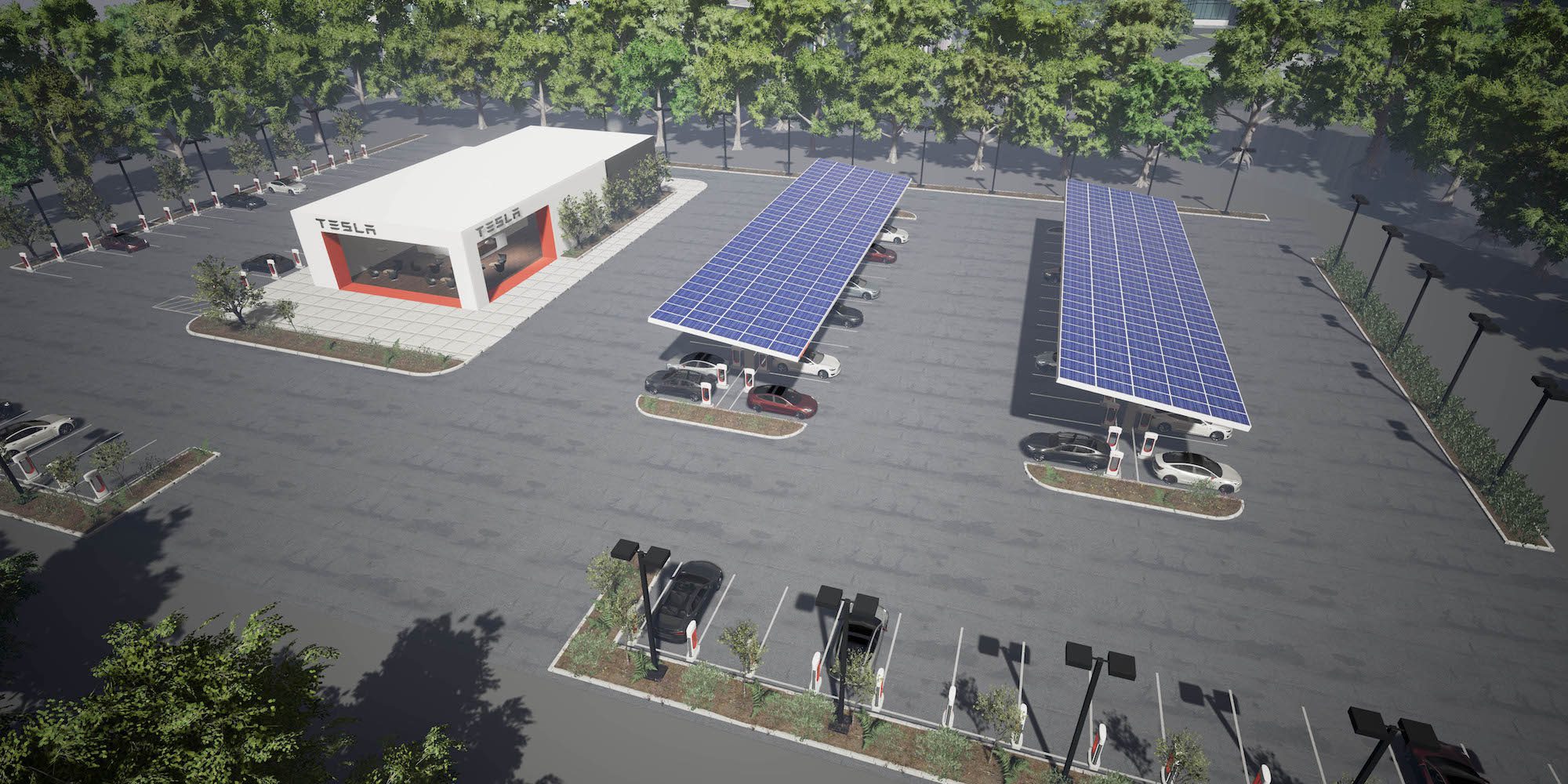 An exclusive look at Tesla's plan to build largest EV charging station