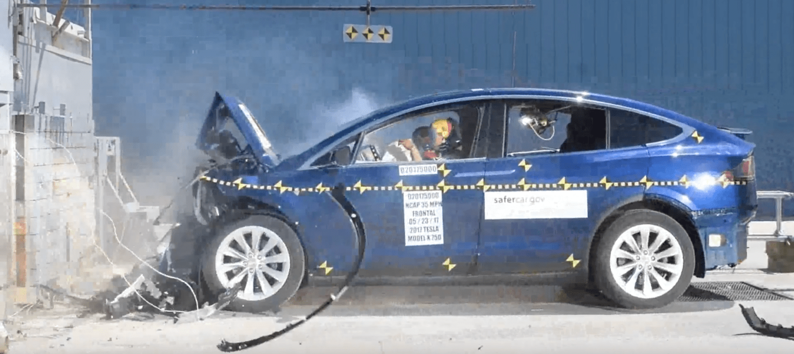 Watch The First Tesla Model X Crash Tests 5 Stars Expected