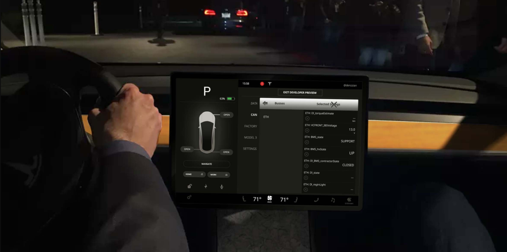 Tesla Model 3 a look at the center screen's user interface Electrek
