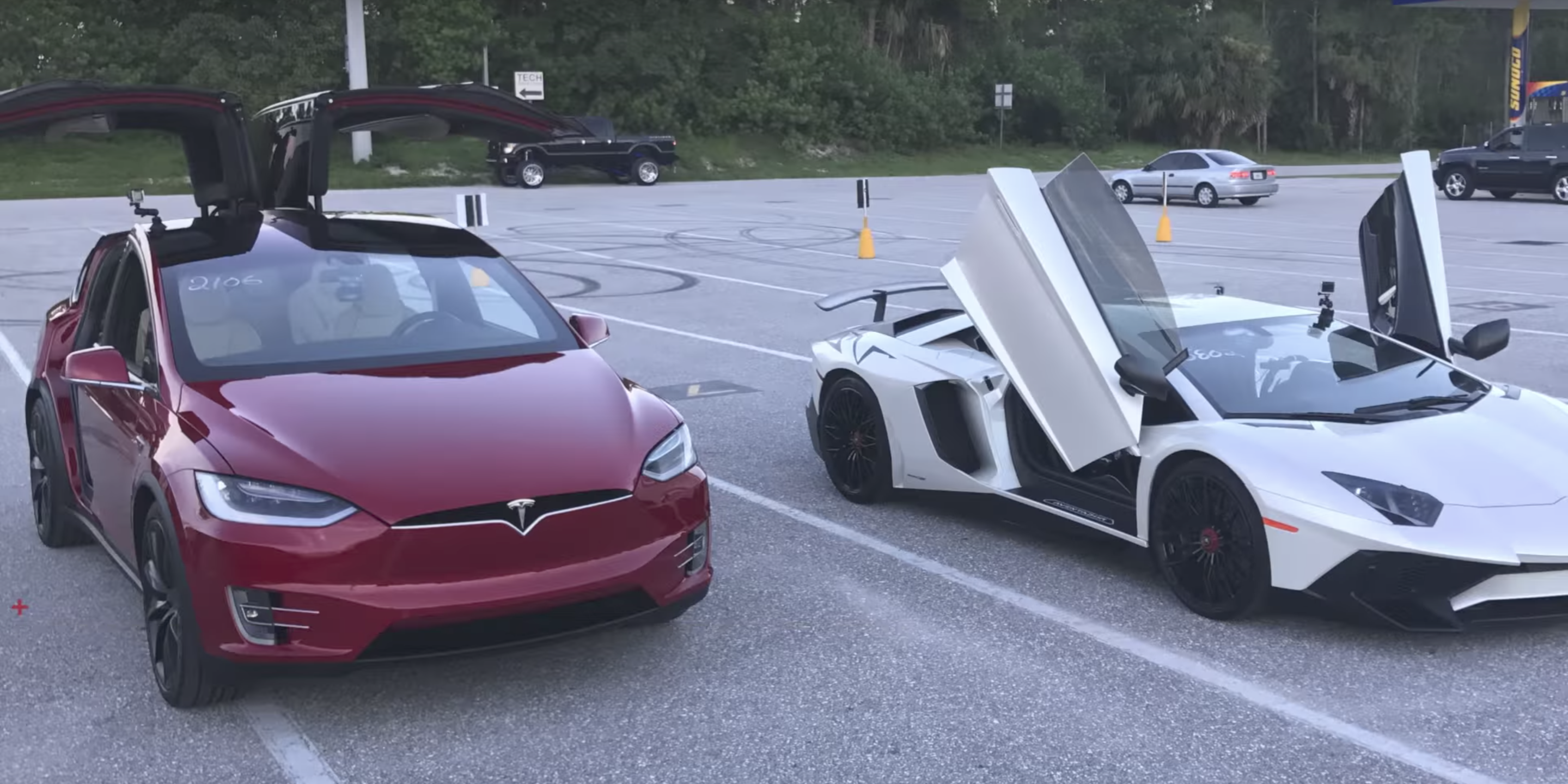 Tesla Model X all-electric SUV beats Lamborghini Aventador with record 1/4  mile in  secs | Electrek