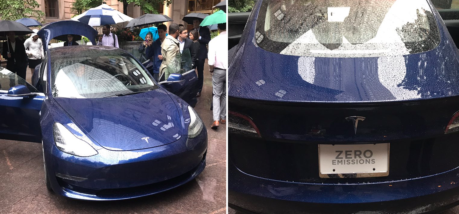 Tesla brings a Model 3 to New York to sell its new bonds Electrek