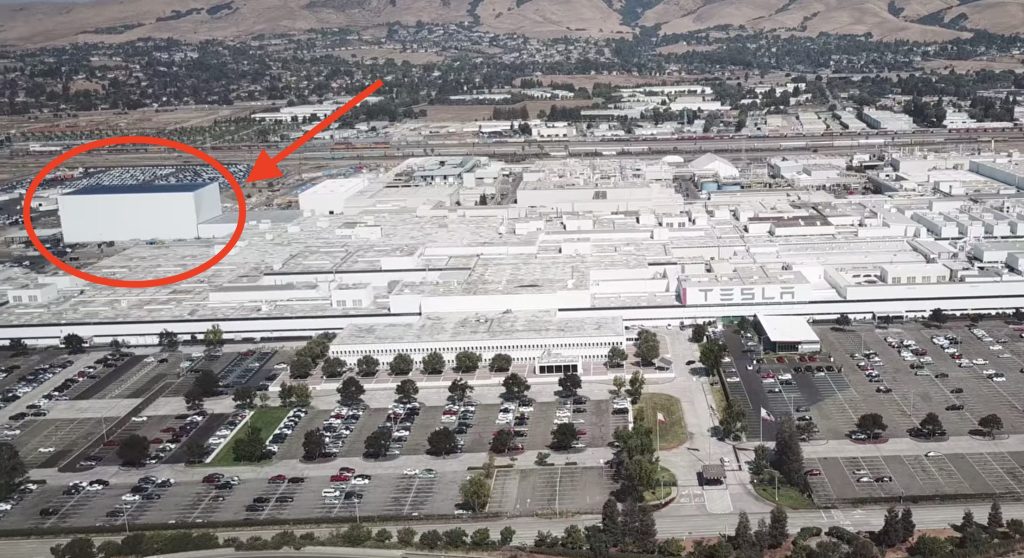 tesla factory new drone flyover buidings model 3 production