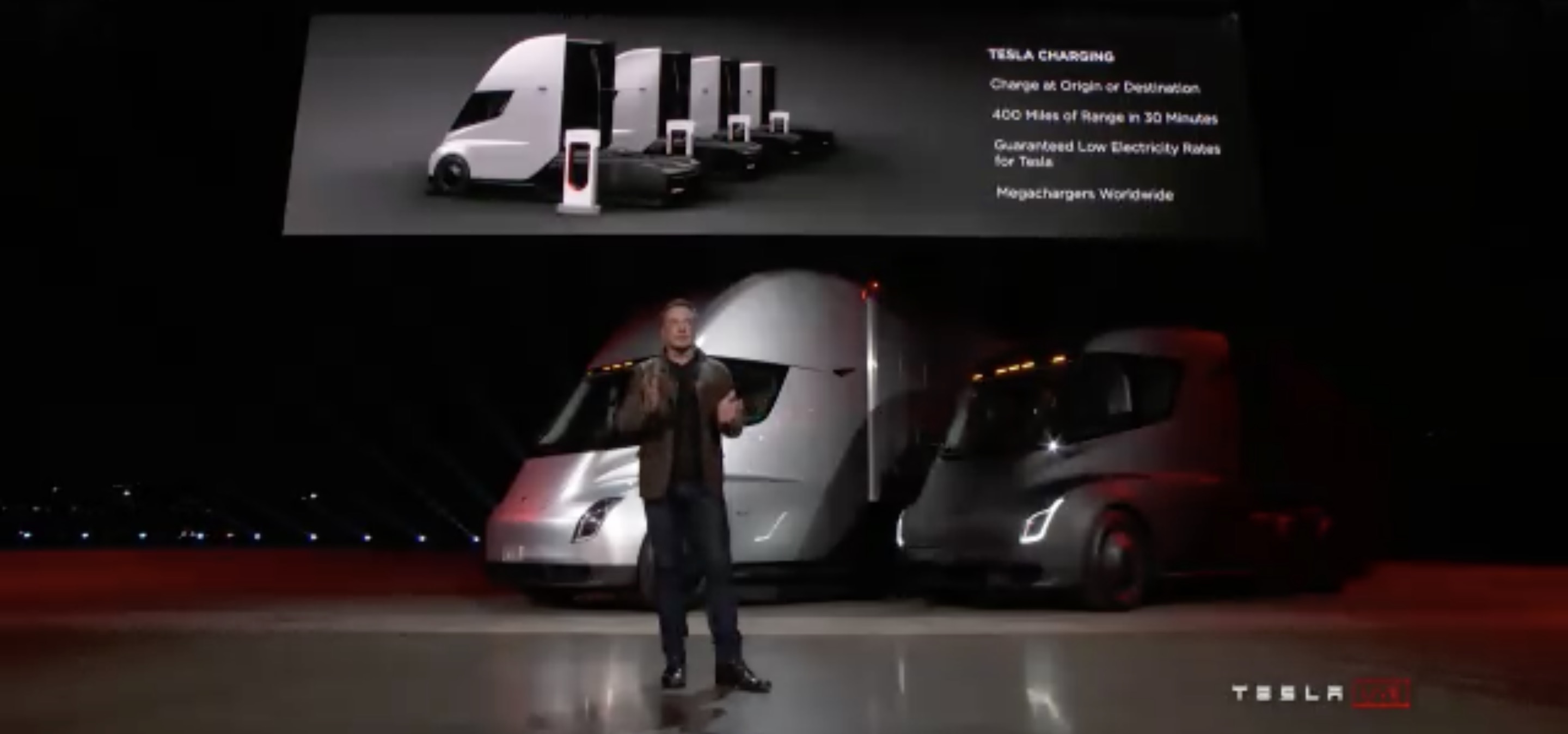 Tesla Unveils Electric Big Rig Truck Record Fast Roadster