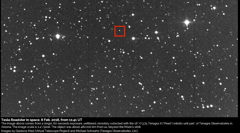 Astronomers Spot Starman And His Tesla Roadster Floating