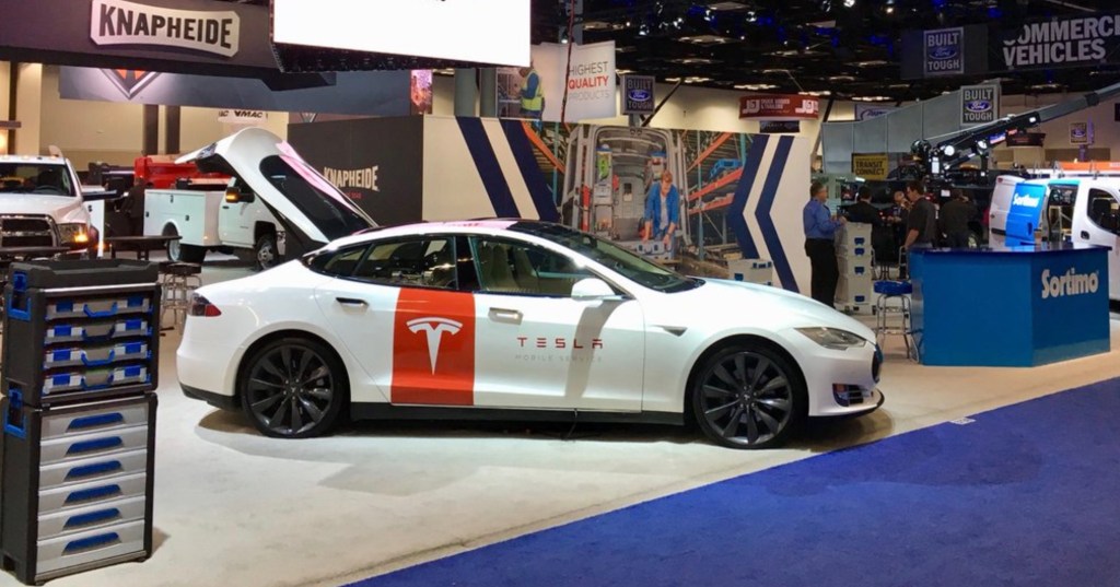 Closer look at Tesla s new custom Model S mobile  service  
