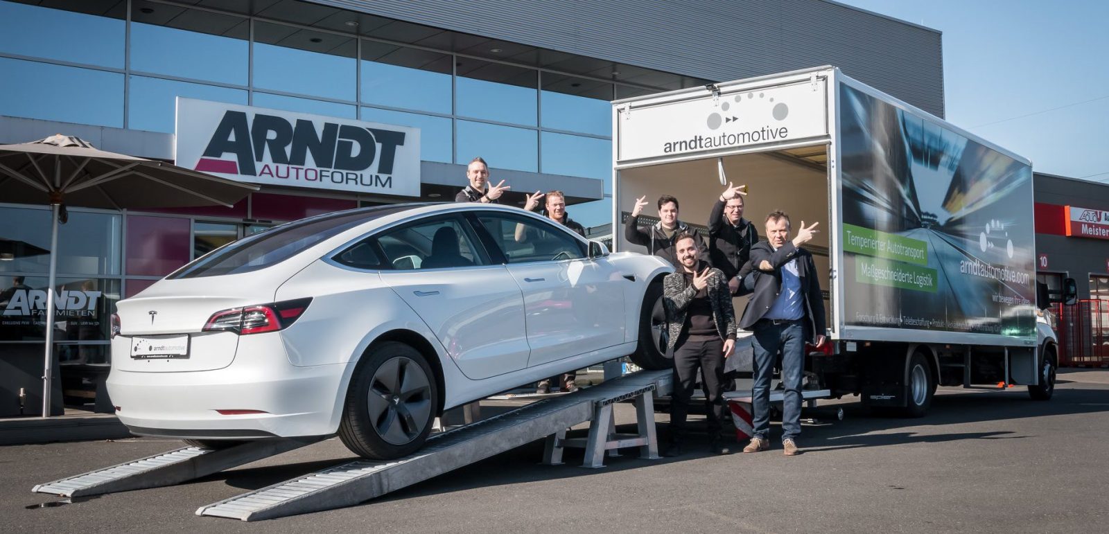 Tesla Model 3 vehicles get imported in Germany for a fleet of rental