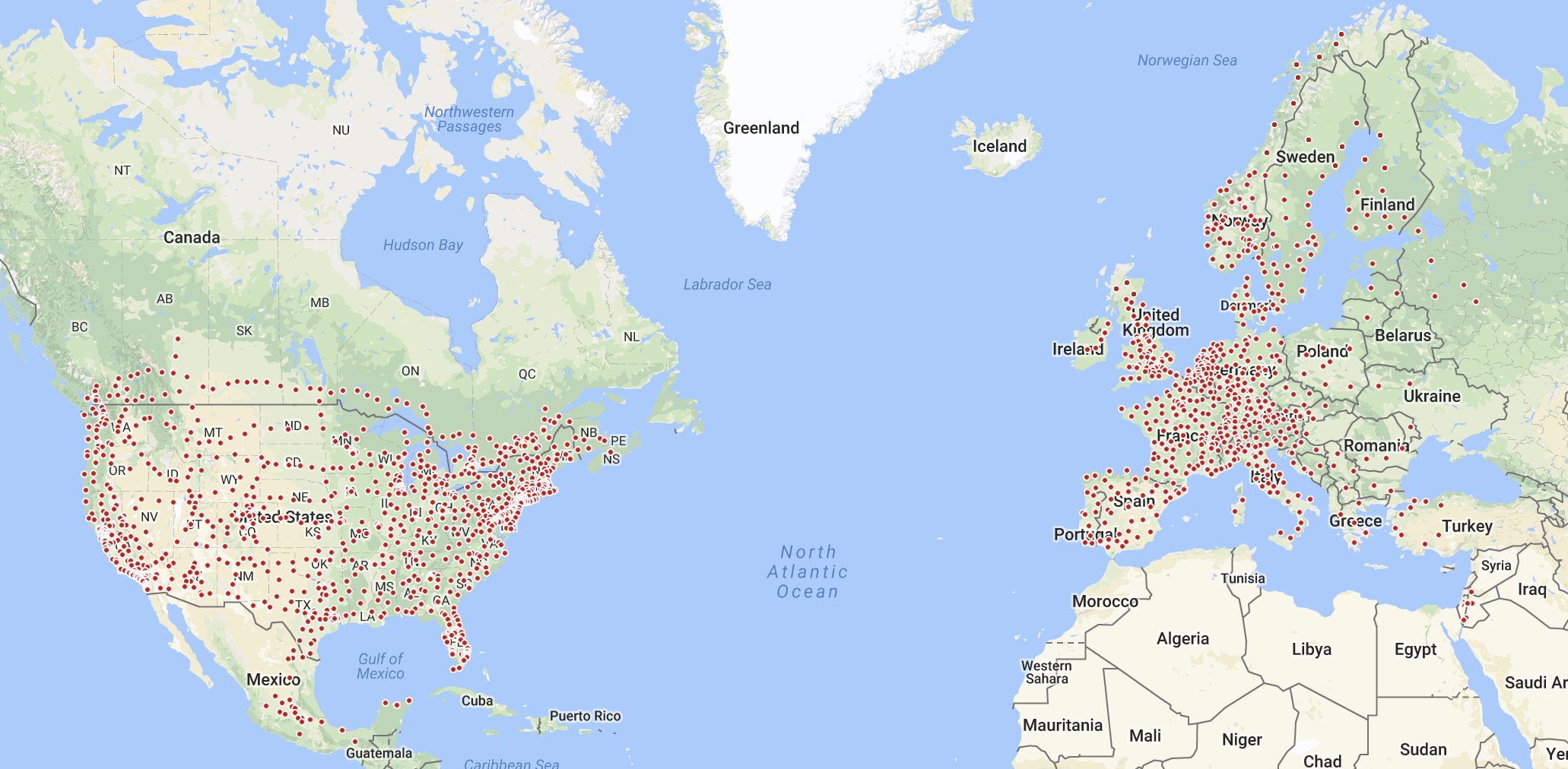Tesla charger map