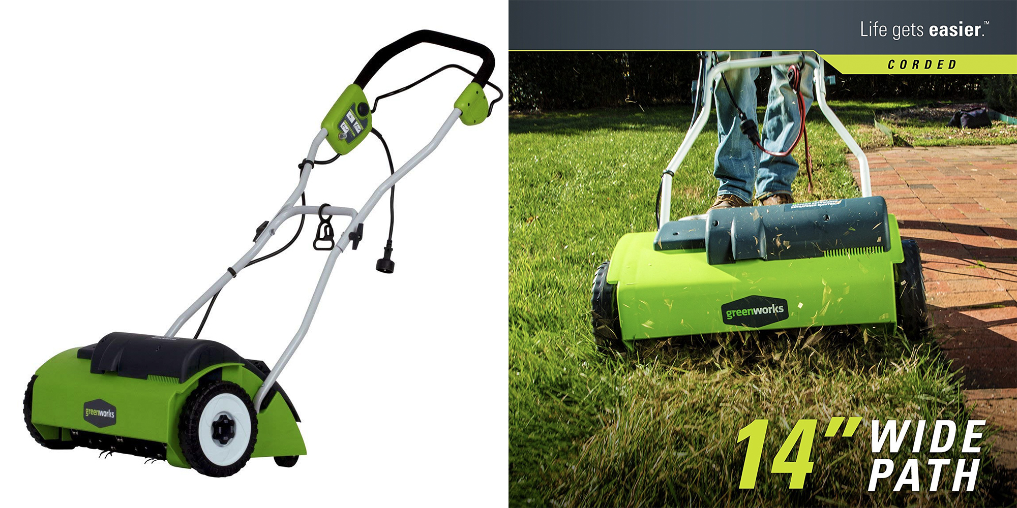 Green Deals: Greenworks 14-inch 10a Electric Dethatcher $85, More 