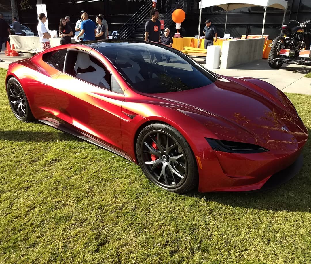 Tesla Roadster prototype makes rare appearance to inspire young car ...