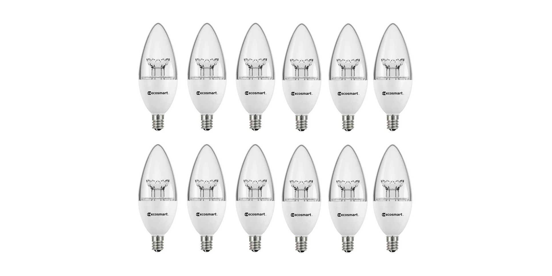 Green Deals: 12-pack EcoSmart 60W B11 Dimmable LED Light Bulbs $9