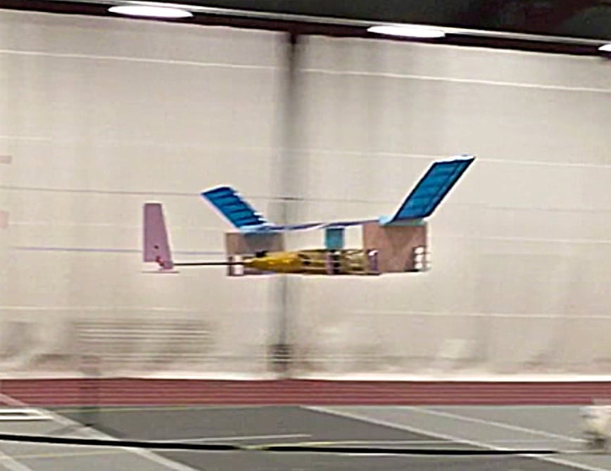 Ion drive electric airplane's first flight using engine with zero