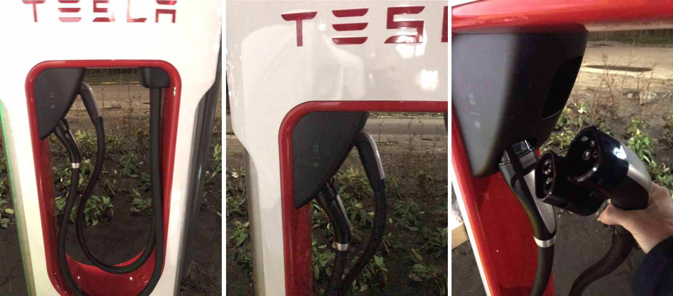 First Look At Tesla's New Dual Connector CCS Supercharger | Electrek