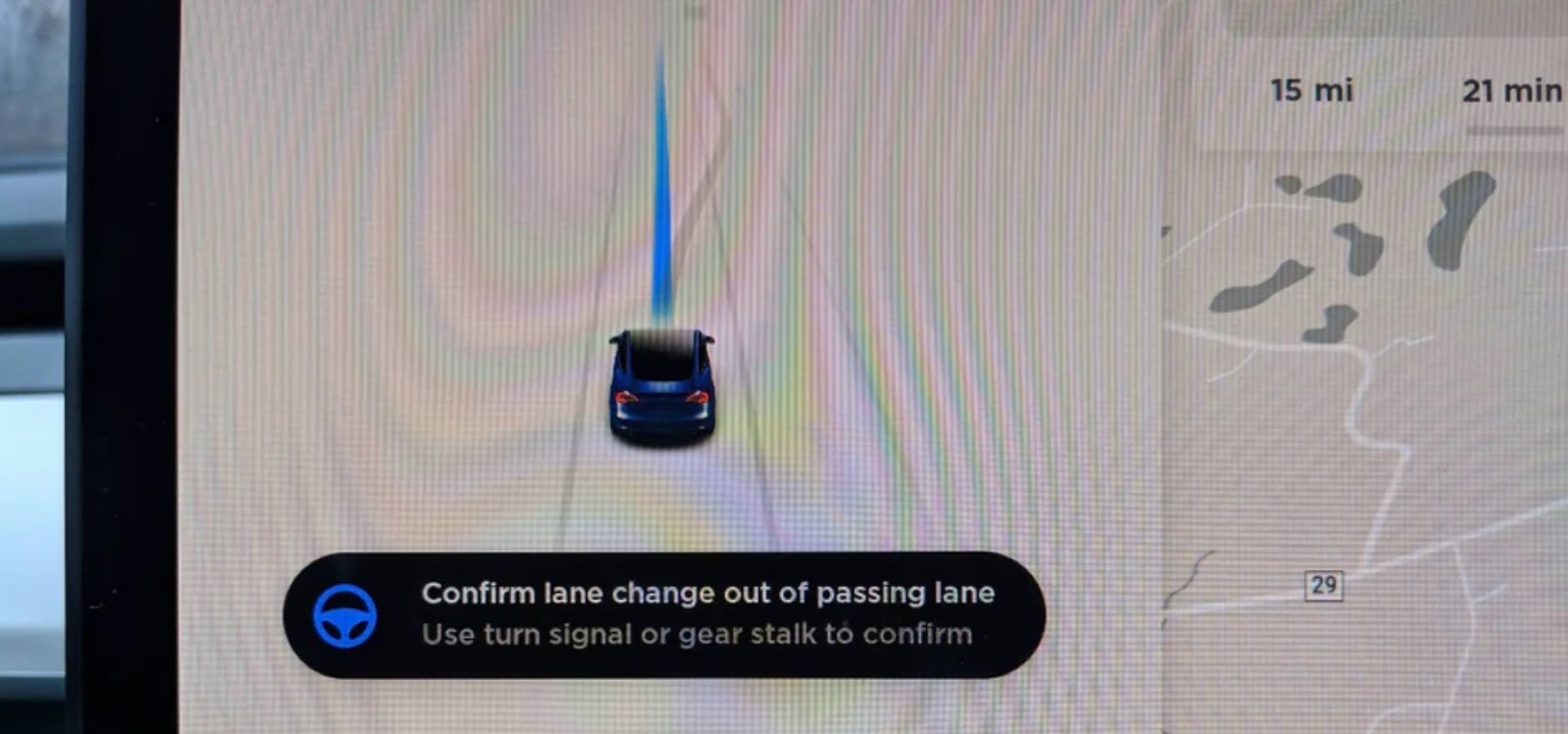 Tesla Autopilot Now Suggests Moving Out Of Passing Lane As