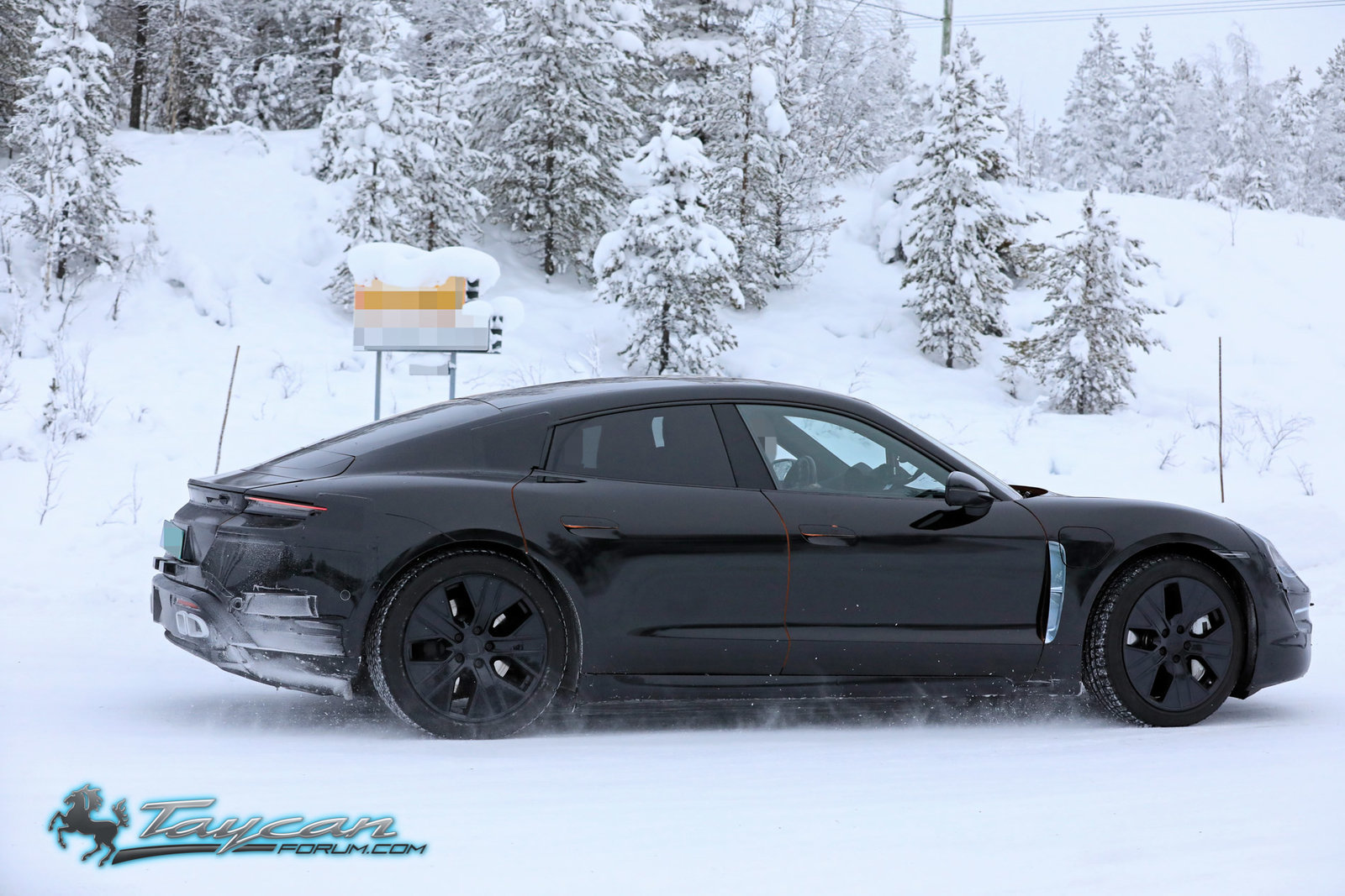 Porsche Taycan prototypes spotted winter testing - Electrek