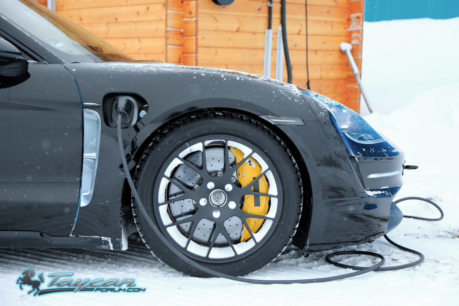 Porsche Taycan prototypes spotted winter testing
