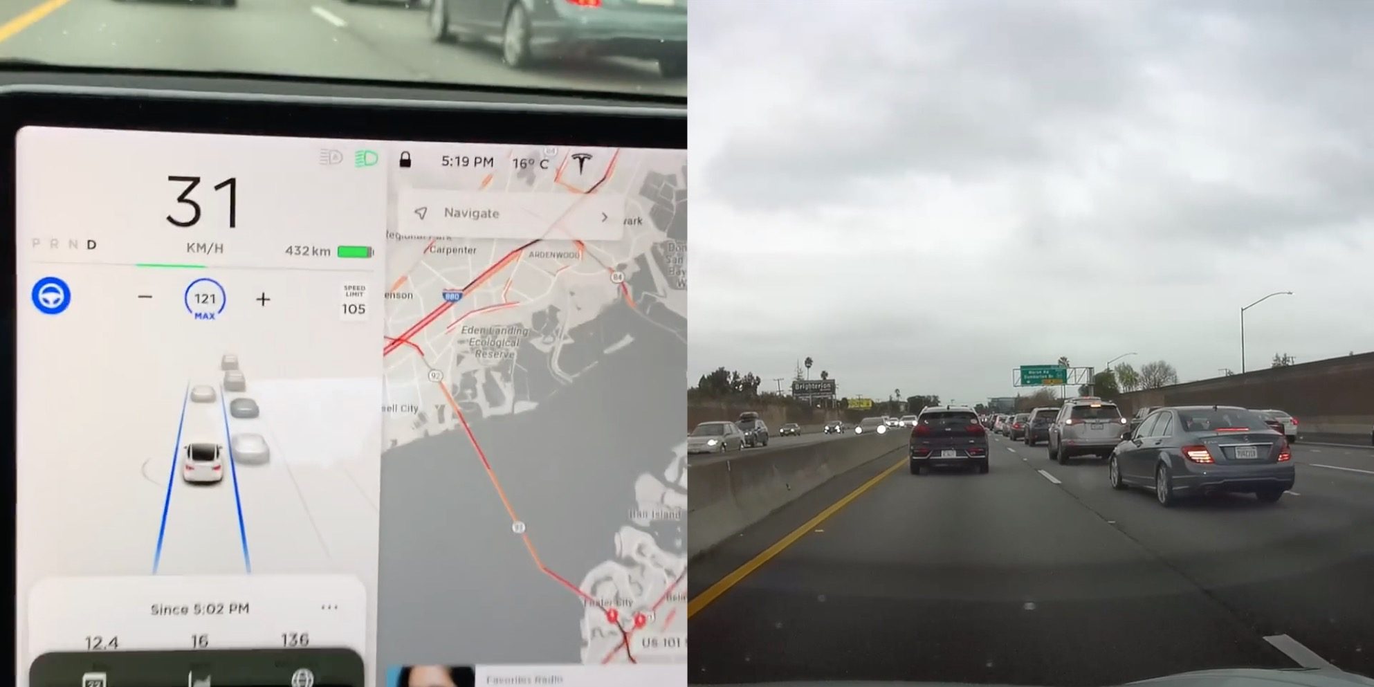 Tesla model 3 autopilot lane outlet change