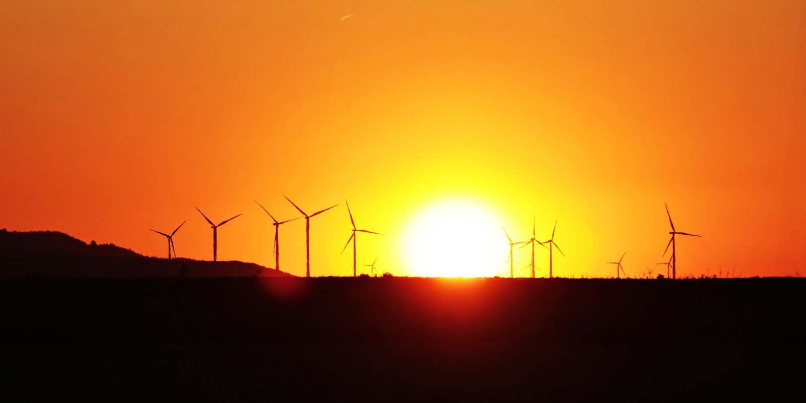 wind and sunset Green New Deal