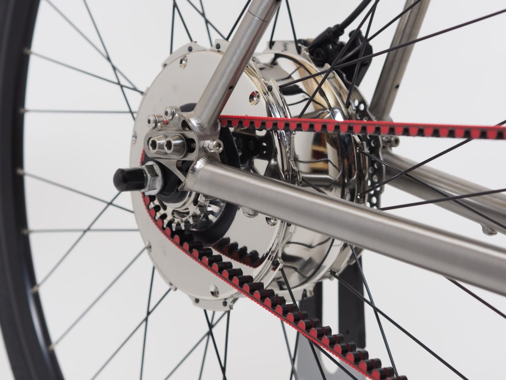 Believe it or not, this beltdrive titanium bicycle is actually a slick