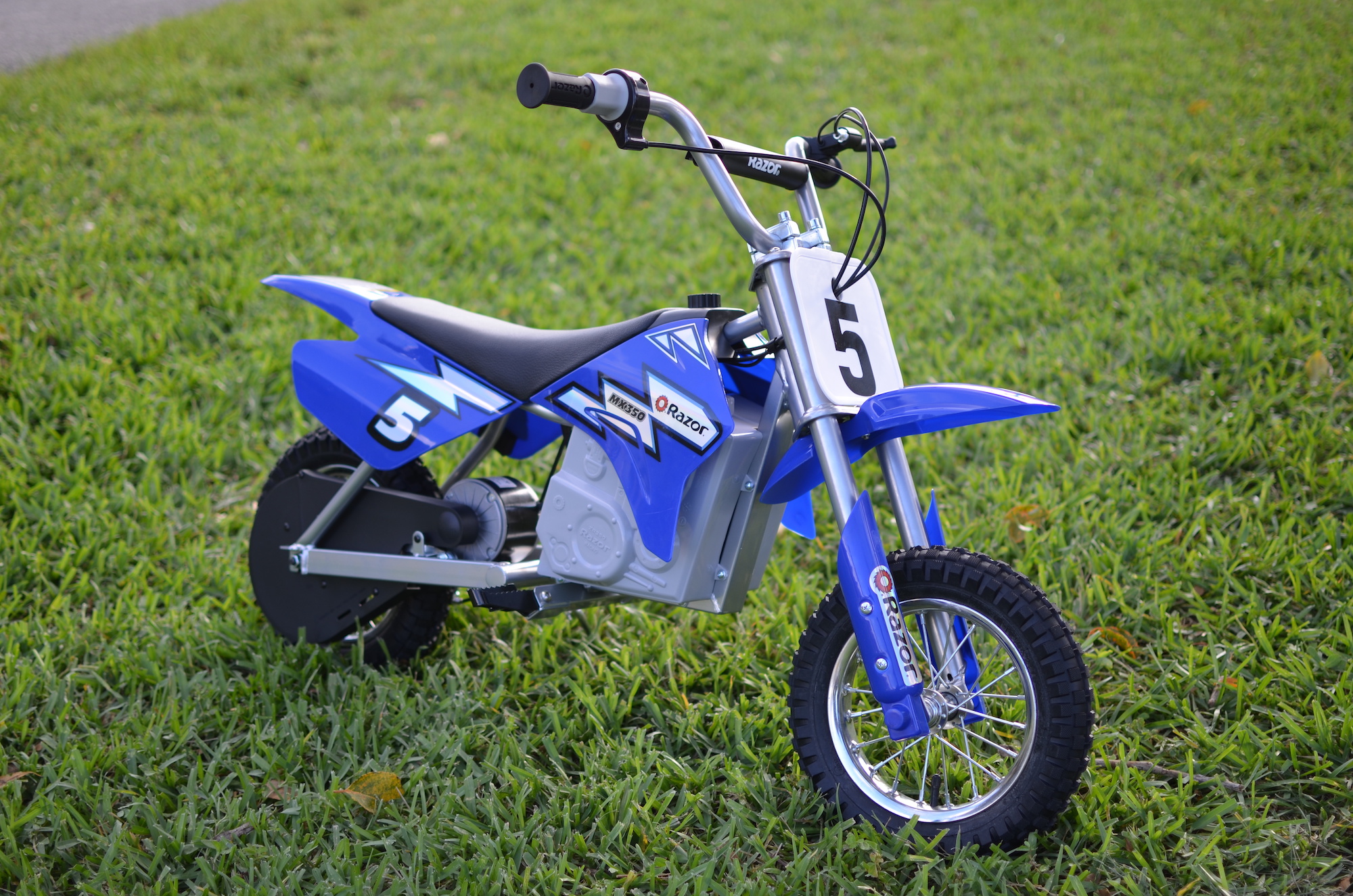 blue electric dirt bike