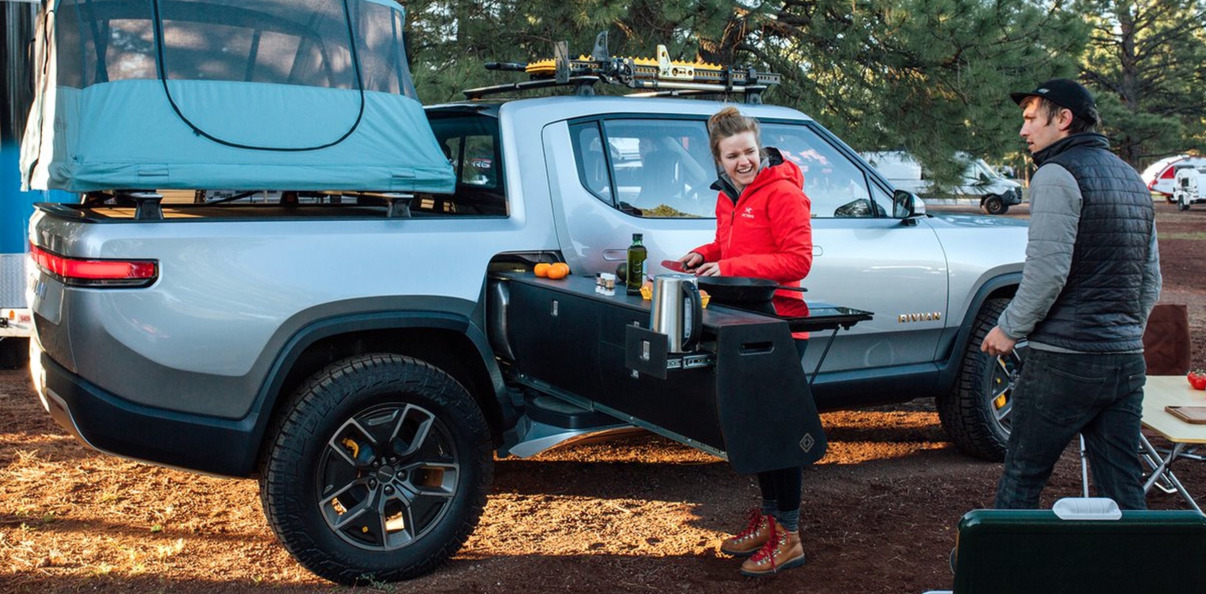 Rivian unveils camper version of its R1T electric pickup truck with