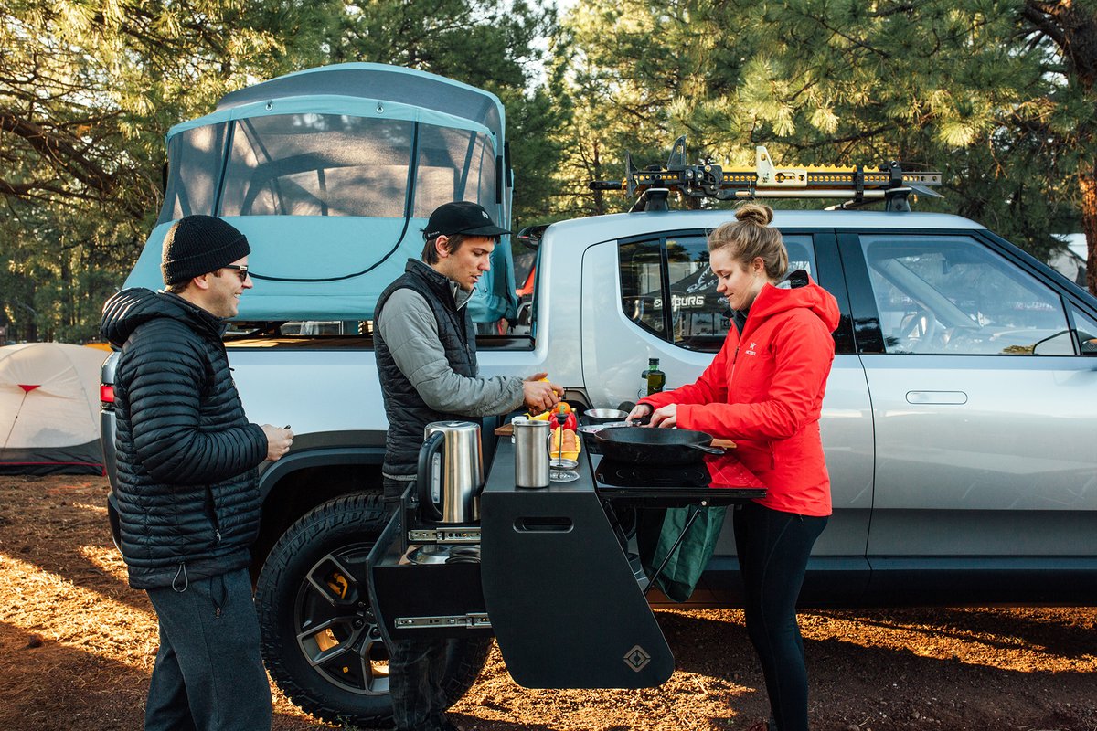 Rivian unveils camper version of its R1T electric pickup truck with