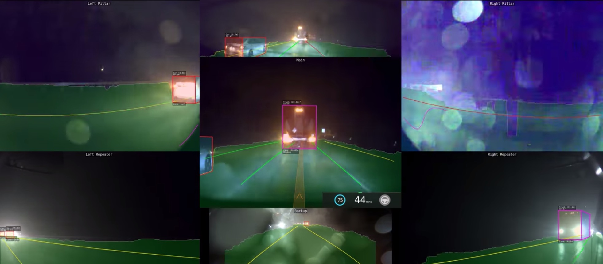 Watch what Tesla Autopilot can see in a rainstorm Electrek