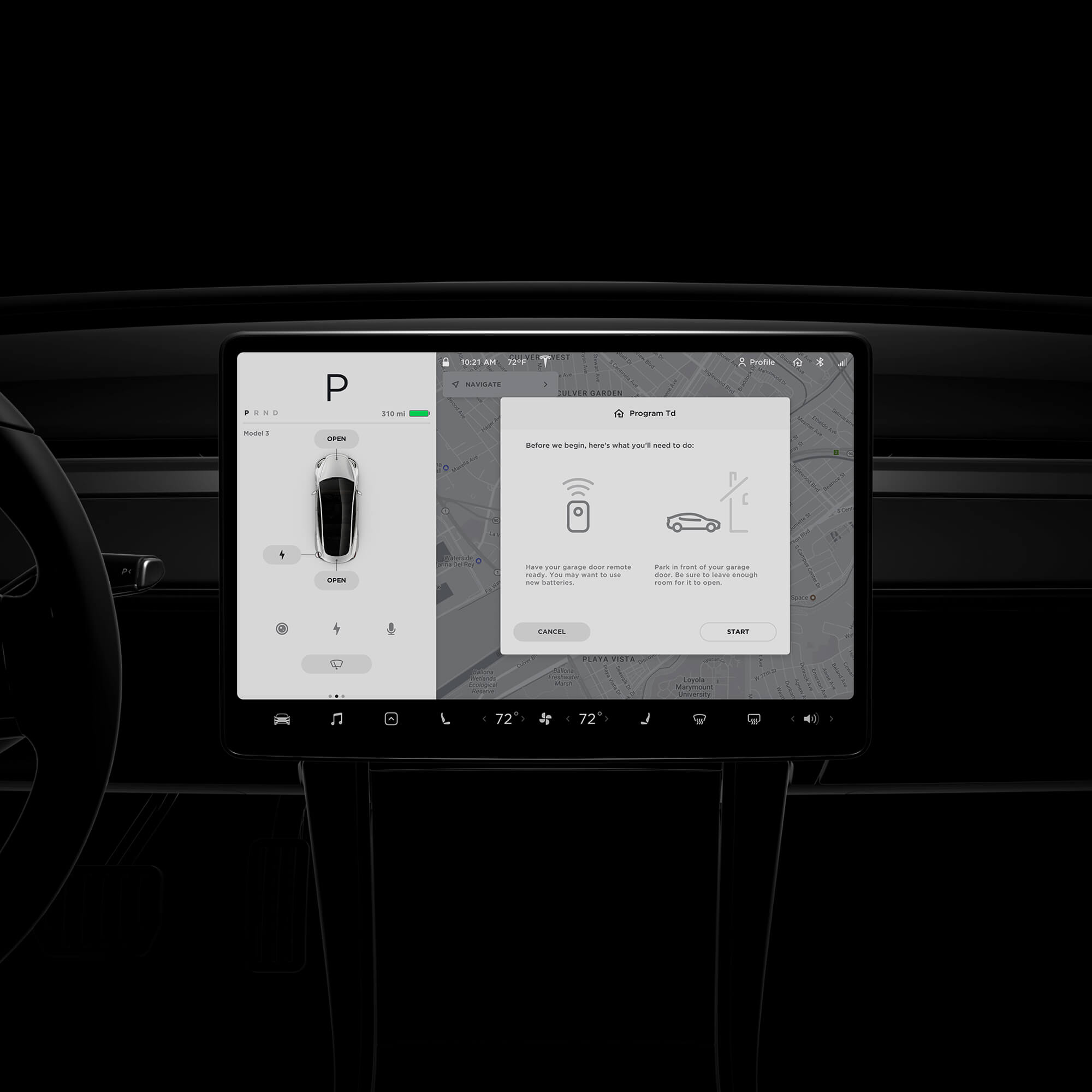 Tesla on sale app homelink