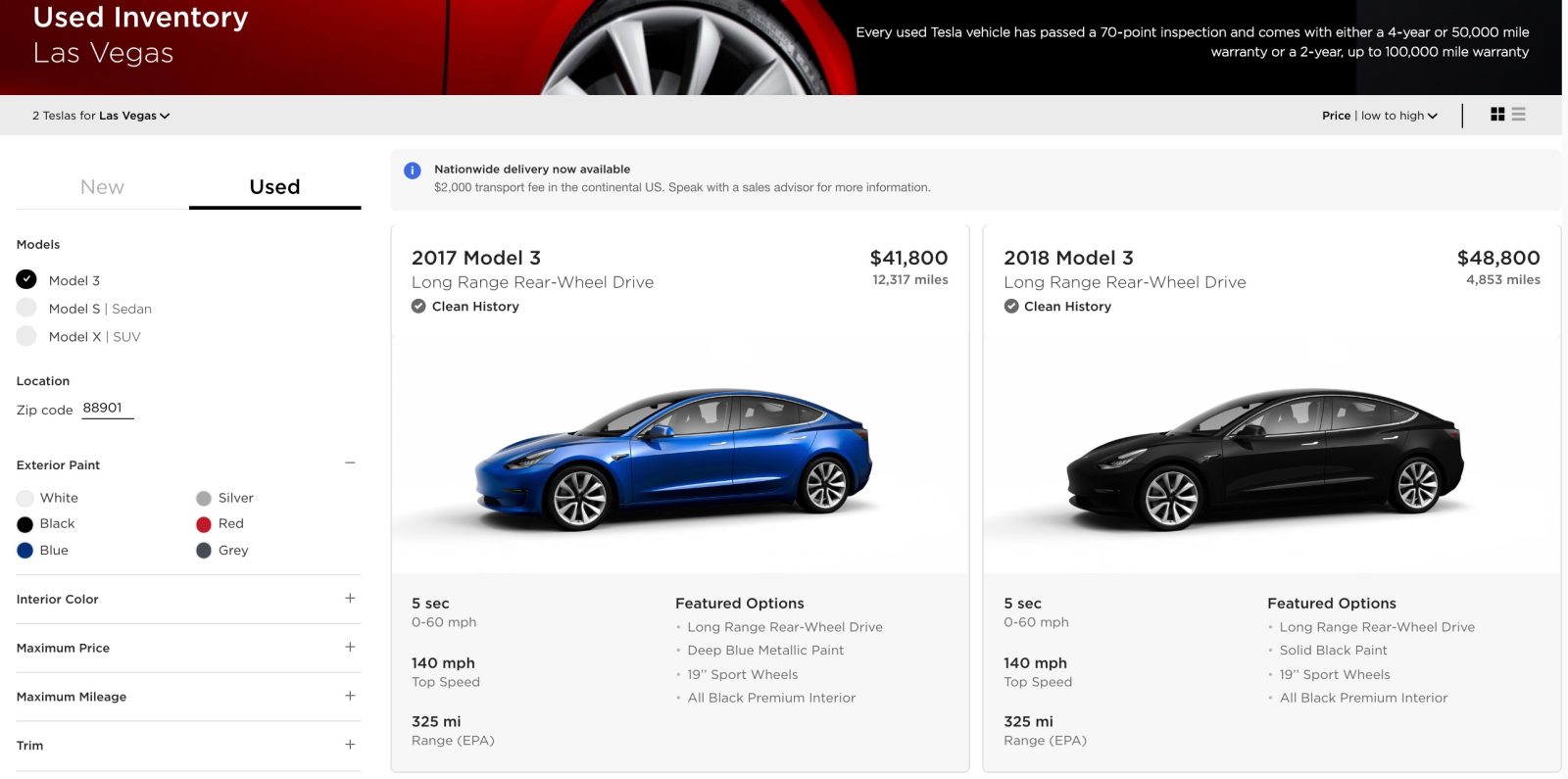 Tesla Drops A Bunch More Used Model 3 Inventory At