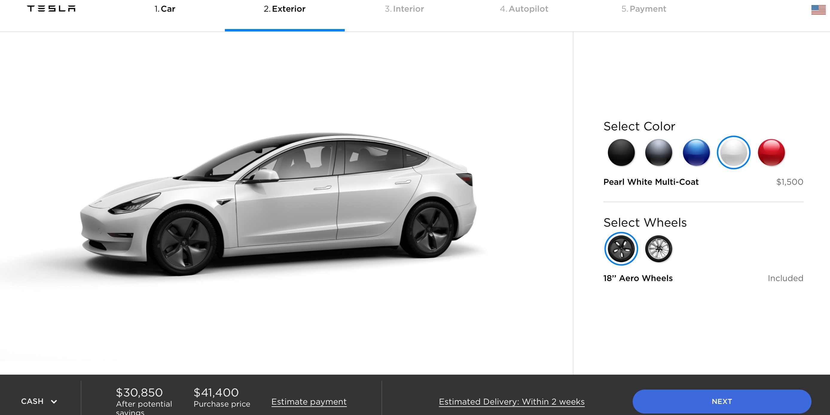 Tesla changes its standard paint color from black to white - Electrek