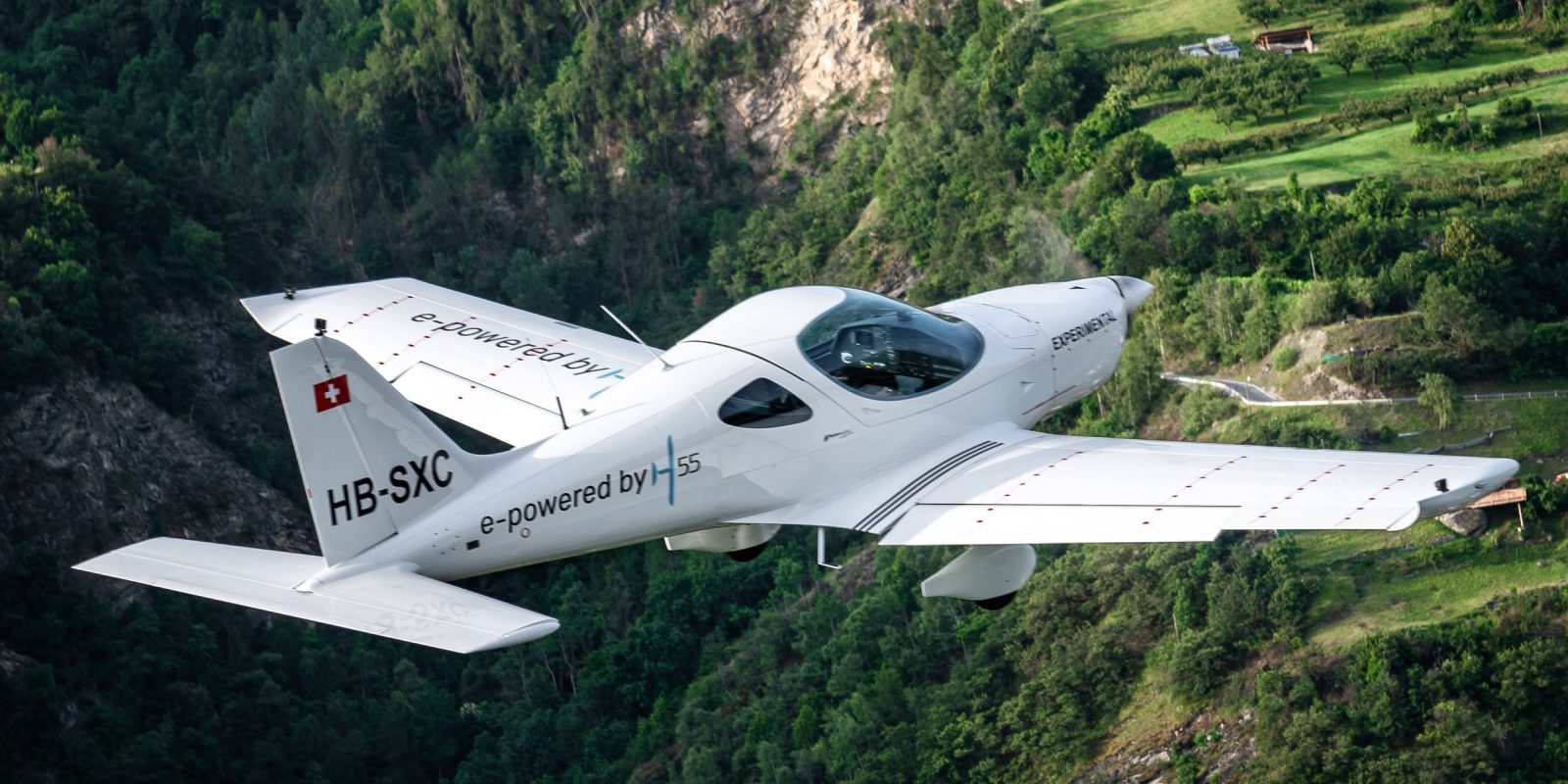 H55 electric airplane takes flight