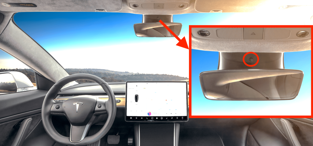 tesla use camera inside cars personalize in car experience