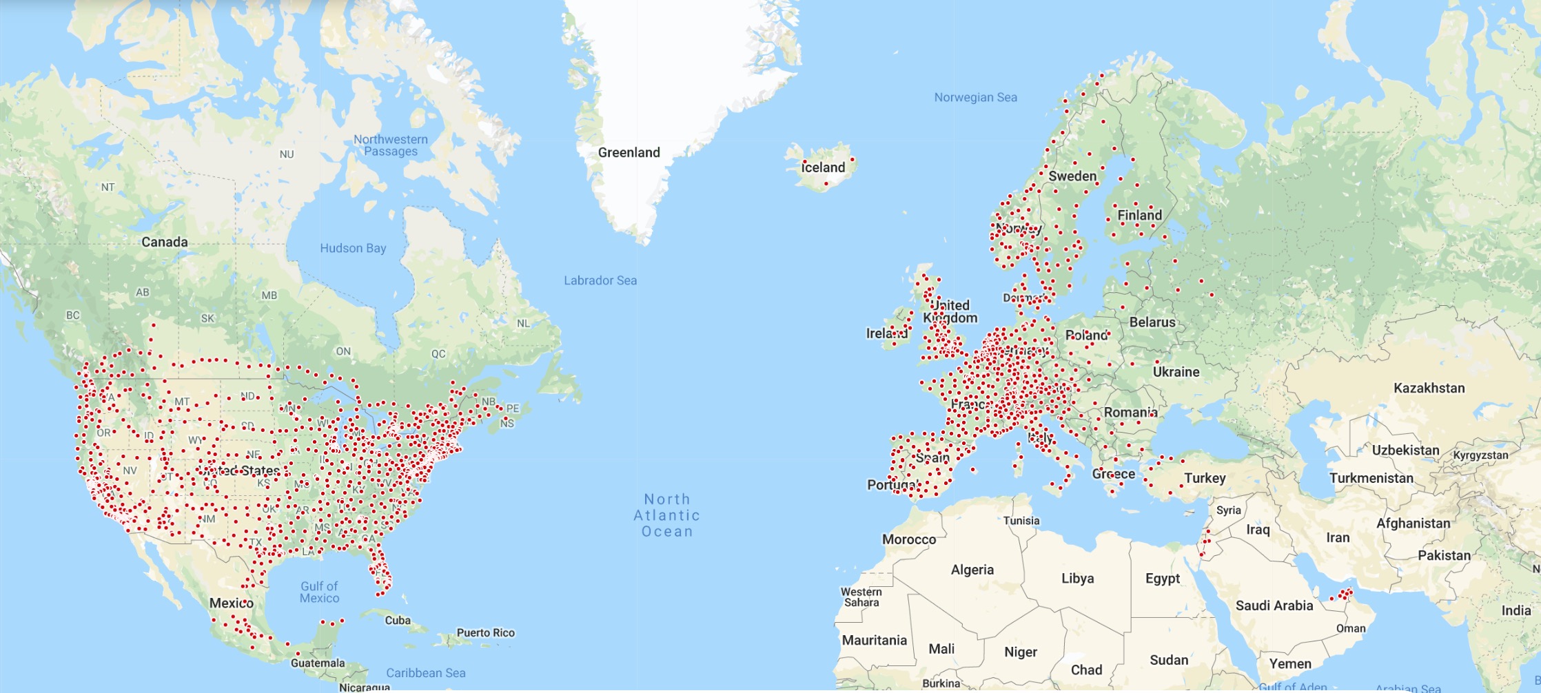 Tesla updates map of Supercharger stations showing where it