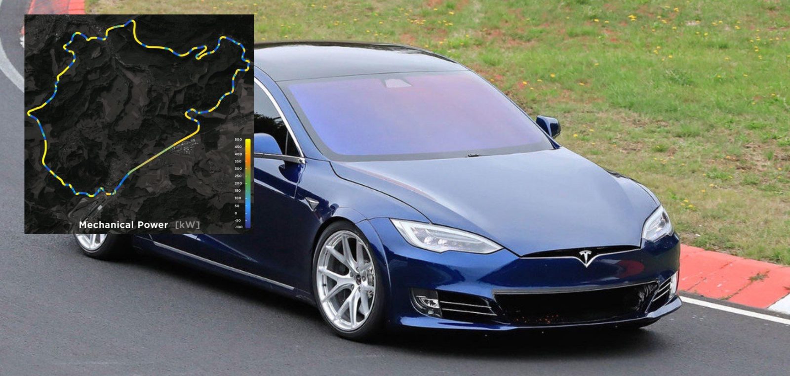 Tesla Model S Plaid, das wieder auf dem Nürburgring entdeckt wurde, zi