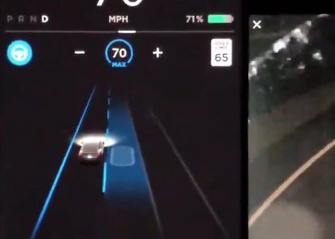 Tesla V10 lane change visualization