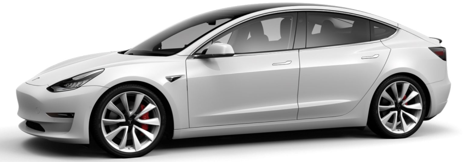 White tesla model 3 online with black rims