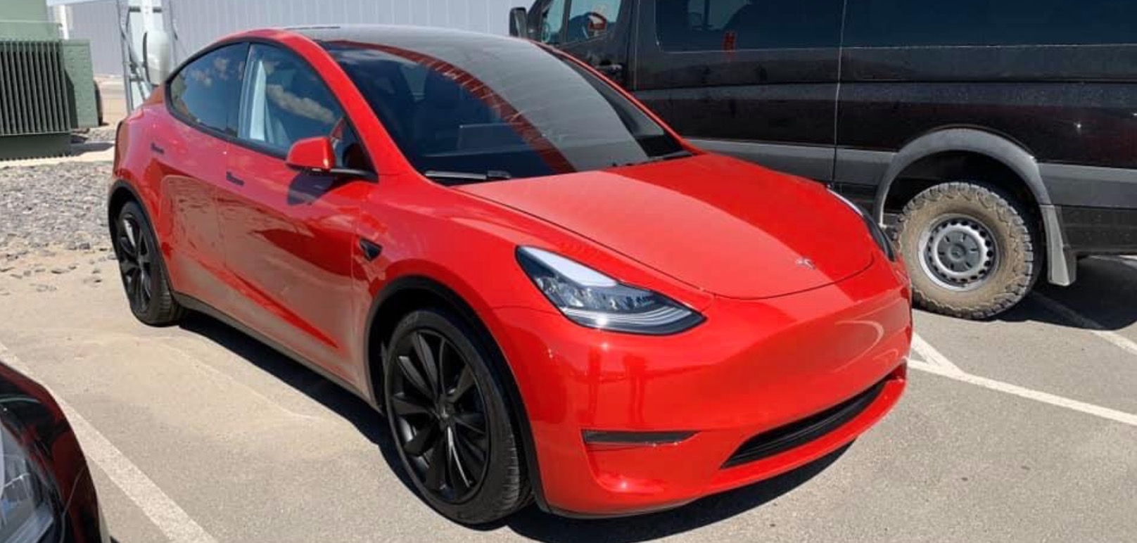 red tesla toy car