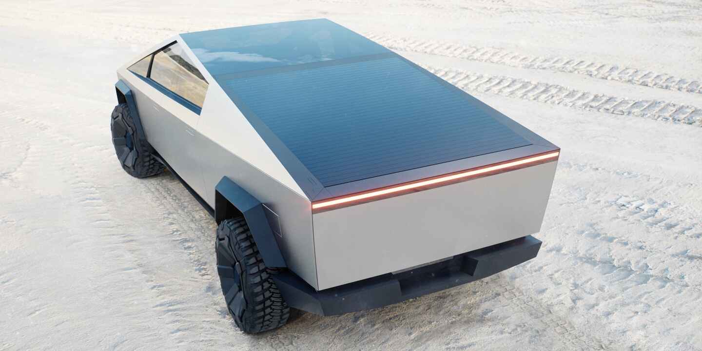 Tesla cybertruck store solar roof