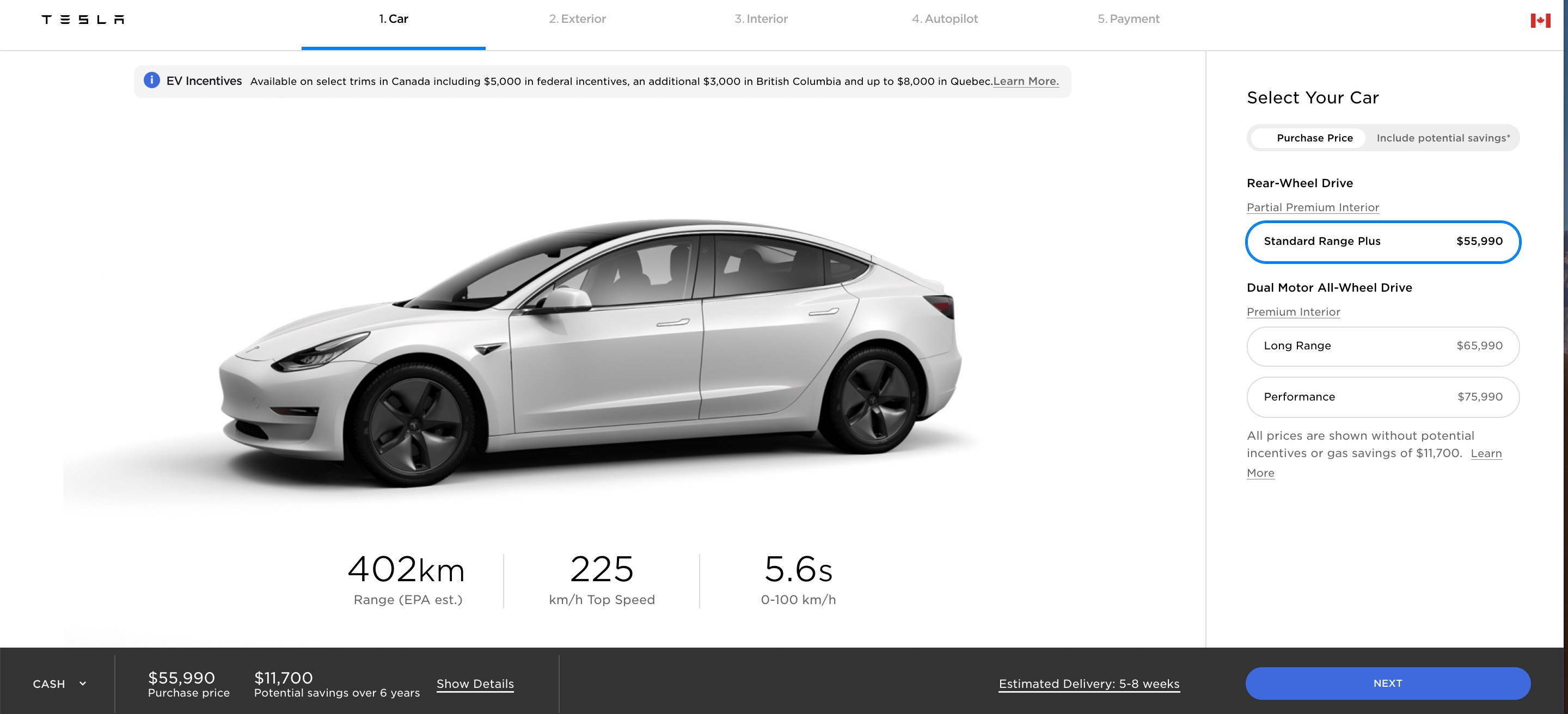Tesla Model 3 'price bump' in Canada is still safe for 5000 rebate